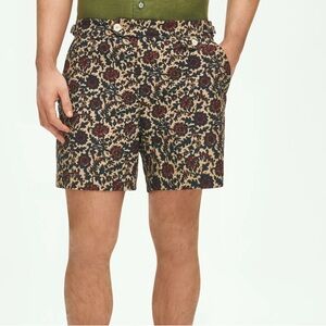 Brooks Brothers 5" Newport Printed Swim Suit Trunks Shorts 32